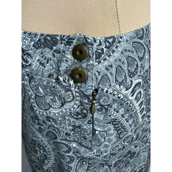 Charter Club Women's Paisley Long Skirt Size 16 Blue Side Zip & Snap Closure - Picture 3 of 8